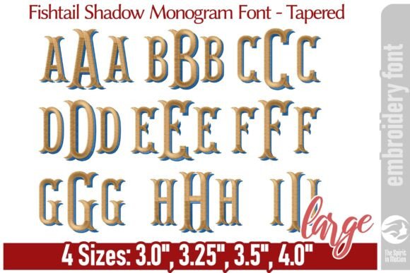 Fishtail Shadow Monogram Font - TL: Classic Elegance with Depth