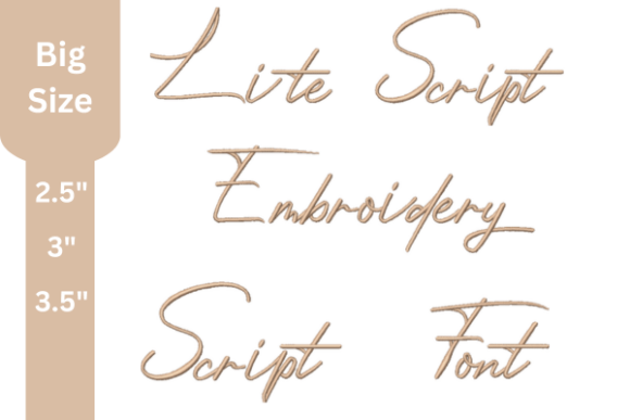Lite Script Embroidery Font: Professional Stitching for Creative Projects