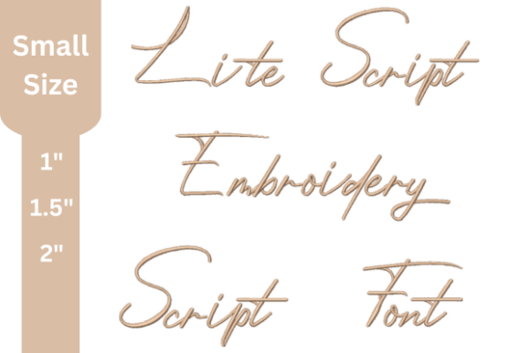 Lite Script Embroidery Small Font: Detailed Stitching for Personalization